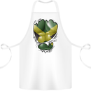 The Jamaican Flag Ripped Muscles Jamaica Cotton Apron 100% Organic White