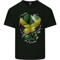 The Jamaican Flag Ripped Muscles Jamaica Kids T-Shirt Childrens Black