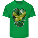 The Jamaican Flag Ripped Muscles Jamaica Kids T-Shirt Childrens Irish Green