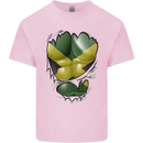 The Jamaican Flag Ripped Muscles Jamaica Kids T-Shirt Childrens Light Pink