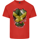 The Jamaican Flag Ripped Muscles Jamaica Kids T-Shirt Childrens Red