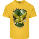 The Jamaican Flag Ripped Muscles Jamaica Kids T-Shirt Childrens Yellow