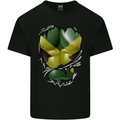 The Jamaican Flag Ripped Muscles Jamaica Mens Cotton T-Shirt Tee Top Black