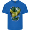 The Jamaican Flag Ripped Muscles Jamaica Mens Cotton T-Shirt Tee Top Royal Blue