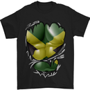 The Jamaican Flag Ripped Muscles Jamaica Mens T-Shirt Cotton Gildan Black