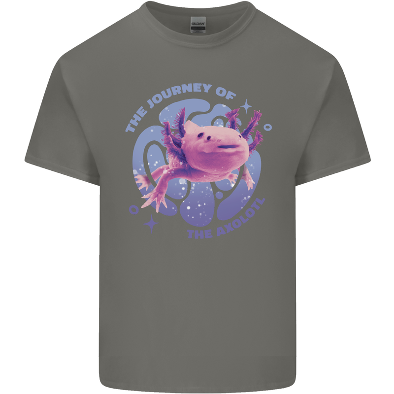 The Journey of the Axolotl Mens Cotton T-Shirt Tee Top Charcoal