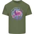 The Journey of the Axolotl Mens Cotton T-Shirt Tee Top Military Green