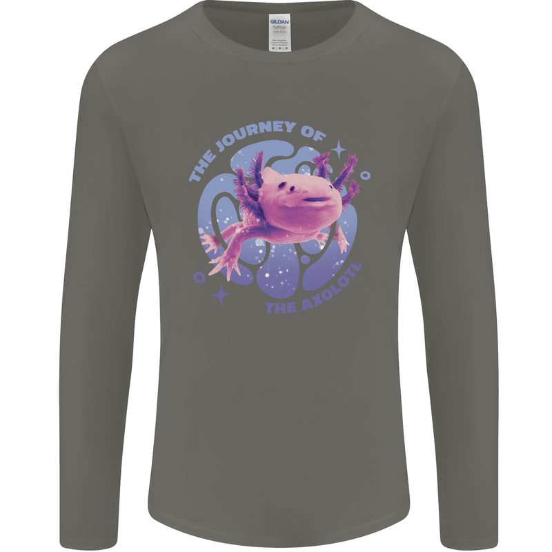 The Journey of the Axolotl Mens Long Sleeve T-Shirt Charcoal