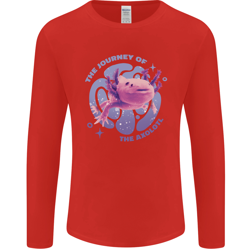 The Journey of the Axolotl Mens Long Sleeve T-Shirt Red