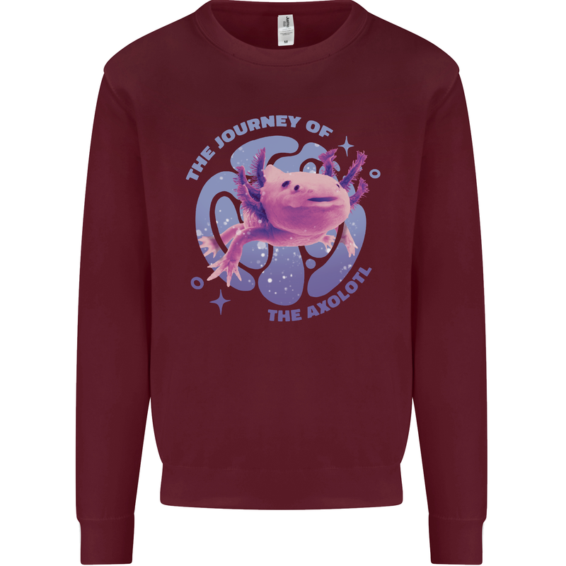 The Journey of the Axolotl Mens Sweatshirt Jumper Maroon