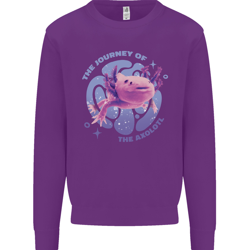 The Journey of the Axolotl Mens Sweatshirt Jumper Purple