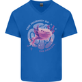 The Journey of the Axolotl Mens V-Neck Cotton T-Shirt Royal Blue