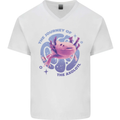 The Journey of the Axolotl Mens V-Neck Cotton T-Shirt White