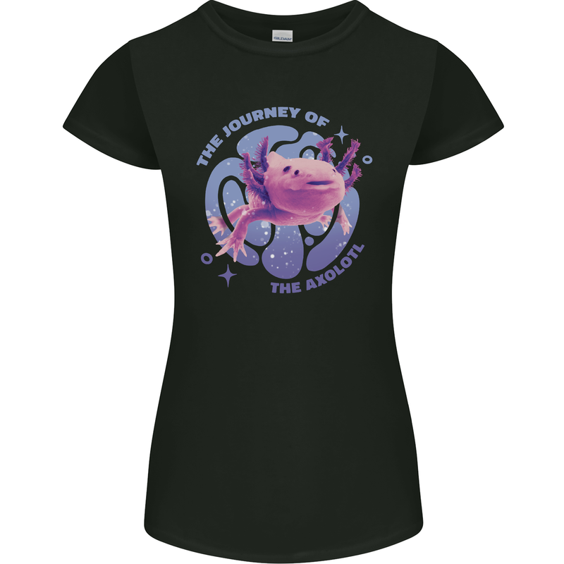 The Journey of the Axolotl Womens Petite Cut T-Shirt Black