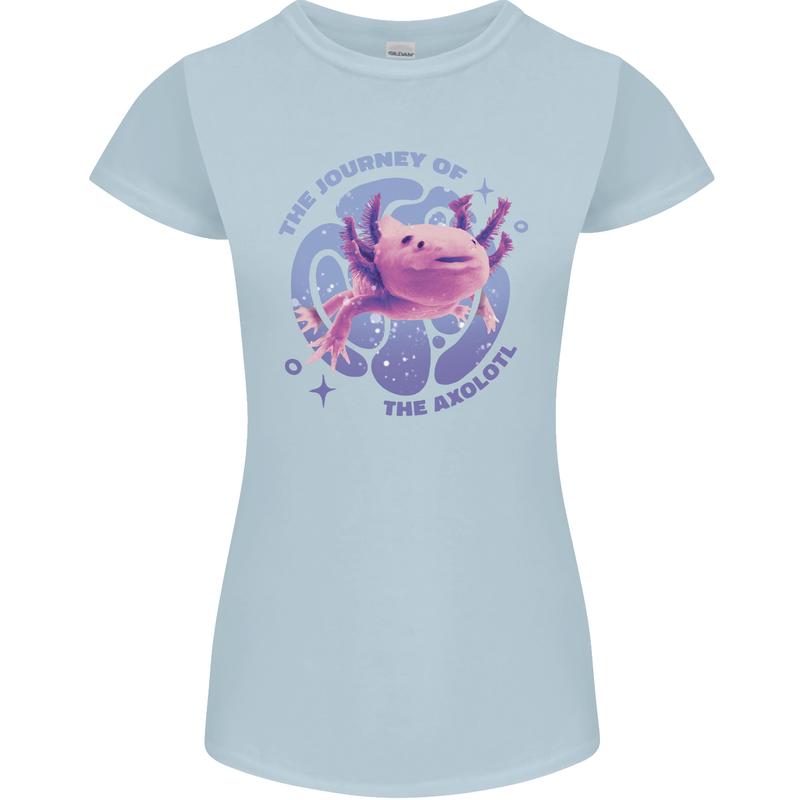 The Journey of the Axolotl Womens Petite Cut T-Shirt Light Blue