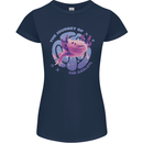 The Journey of the Axolotl Womens Petite Cut T-Shirt Navy Blue