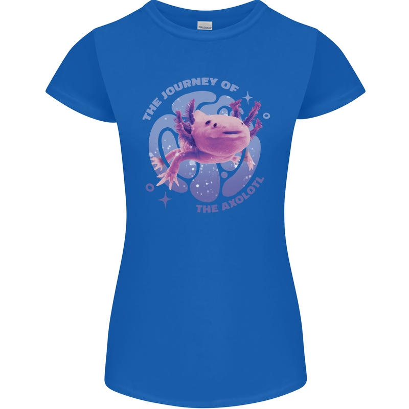 The Journey of the Axolotl Womens Petite Cut T-Shirt Royal Blue