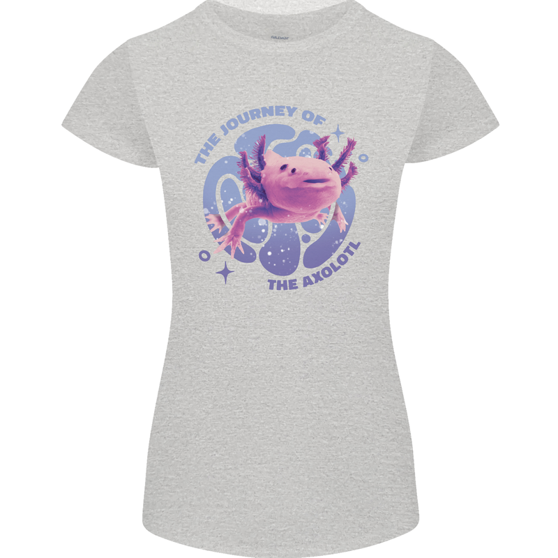 The Journey of the Axolotl Womens Petite Cut T-Shirt Sports Grey