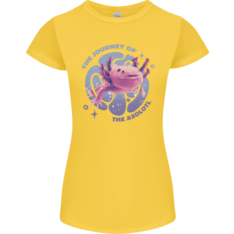 The Journey of the Axolotl Womens Petite Cut T-Shirt Yellow