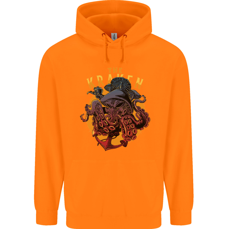 The Kraken Octopus Cthulhu Scuba Diving Childrens Kids Hoodie Orange