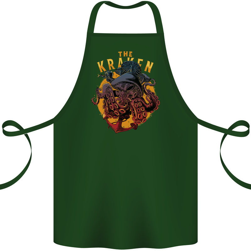 The Kraken Octopus Cthulhu Scuba Diving Cotton Apron 100% Organic Forest Green
