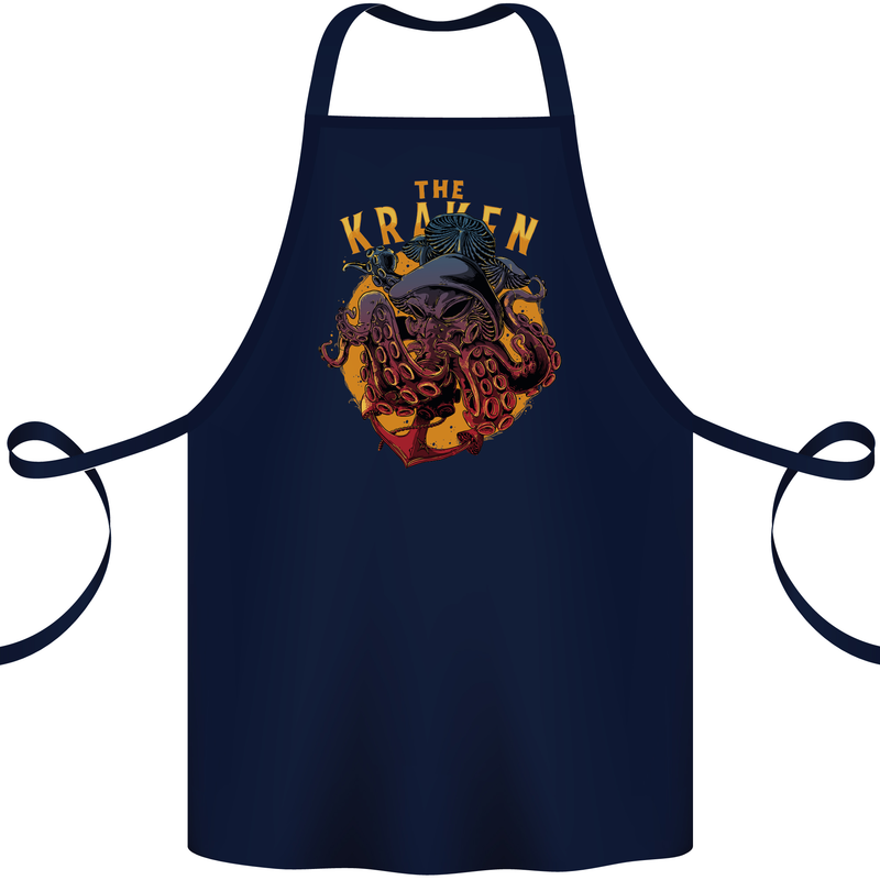 The Kraken Octopus Cthulhu Scuba Diving Cotton Apron 100% Organic Navy Blue