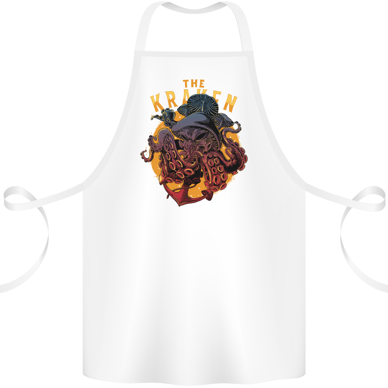 The Kraken Octopus Cthulhu Scuba Diving Cotton Apron 100% Organic White