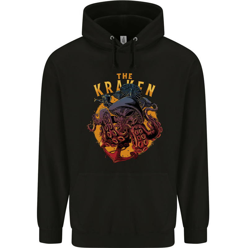 The Kraken Octopus Cthulhu Scuba Diving Mens 80% Cotton Hoodie Black