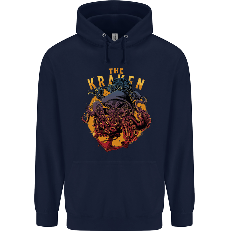 The Kraken Octopus Cthulhu Scuba Diving Mens 80% Cotton Hoodie Navy Blue