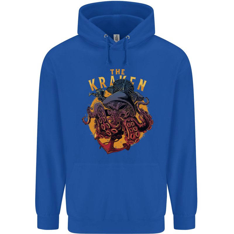 The Kraken Octopus Cthulhu Scuba Diving Mens 80% Cotton Hoodie Royal Blue