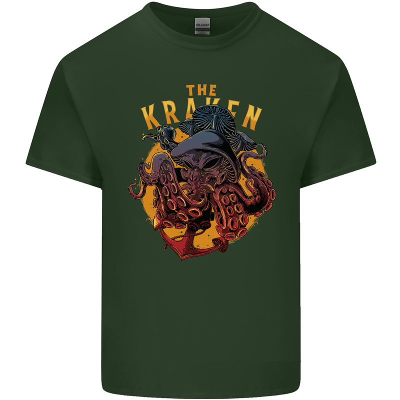 The Kraken Octopus Cthulhu Scuba Diving Mens Cotton T-Shirt Tee Top Forest Green