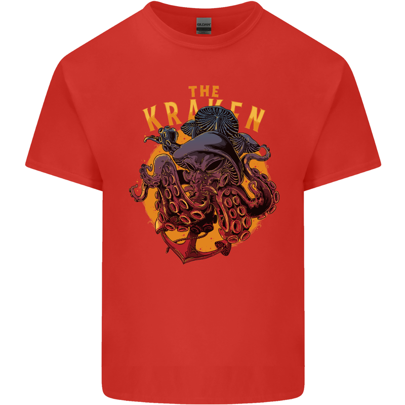 The Kraken Octopus Cthulhu Scuba Diving Mens Cotton T-Shirt Tee Top Red