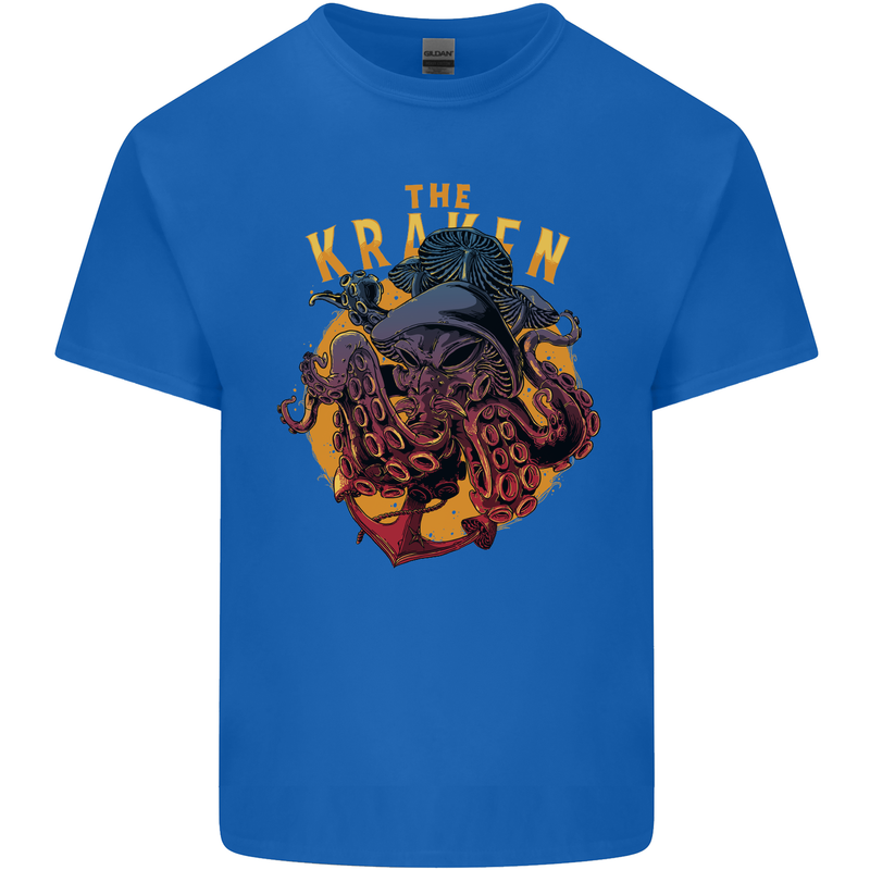 The Kraken Octopus Cthulhu Scuba Diving Mens Cotton T-Shirt Tee Top Royal Blue