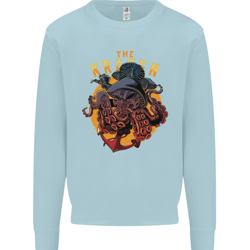 The Kraken Octopus Cthulhu Scuba Diving Mens Sweatshirt Jumper Light Blue
