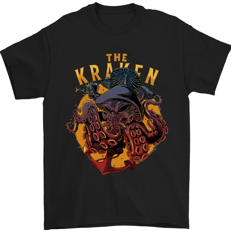 The Kraken Octopus Cthulhu Scuba Diving Mens T-Shirt Cotton Gildan Black