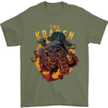 The Kraken Octopus Cthulhu Scuba Diving Mens T-Shirt Cotton Gildan Military Green