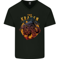 The Kraken Octopus Cthulhu Scuba Diving Mens V-Neck Cotton T-Shirt Black