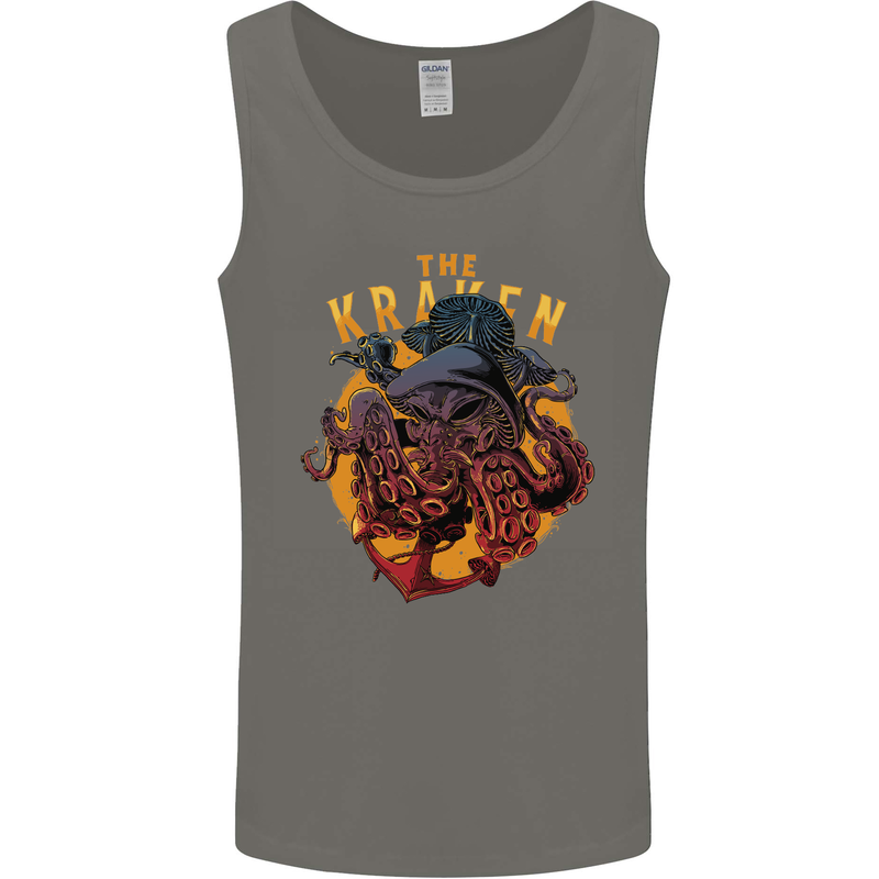 The Kraken Octopus Cthulhu Scuba Diving Mens Vest Tank Top Charcoal