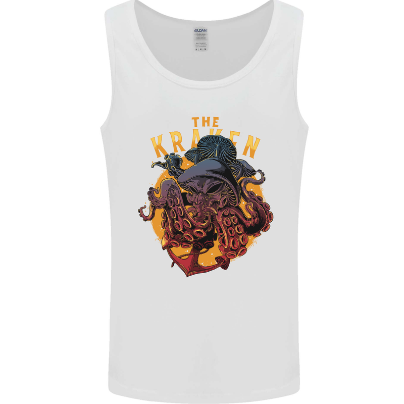 The Kraken Octopus Cthulhu Scuba Diving Mens Vest Tank Top White