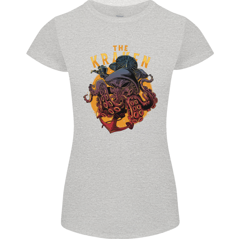 The Kraken Octopus Cthulhu Scuba Diving Womens Petite Cut T-Shirt Sports Grey