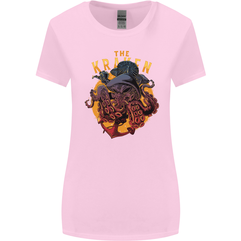 The Kraken Octopus Cthulhu Scuba Diving Womens Wider Cut T-Shirt Light Pink