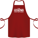 The Legend has Retired Retirement Funny Cotton Apron 100% Organic Maroon