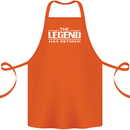 The Legend has Retired Retirement Funny Cotton Apron 100% Organic Orange
