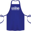 The Legend has Retired Retirement Funny Cotton Apron 100% Organic Royal Blue