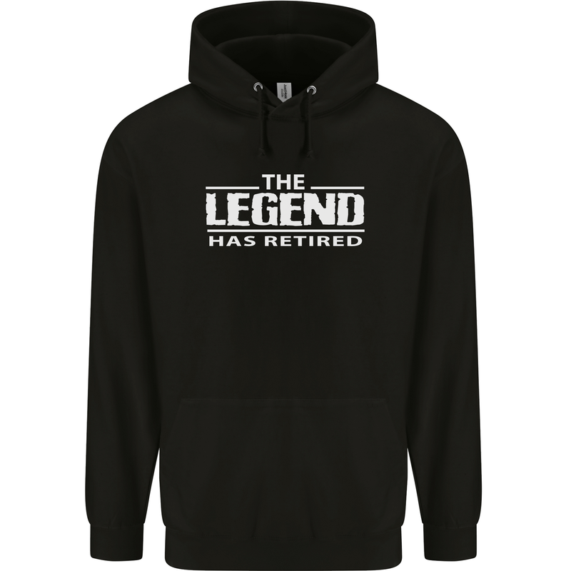 The Legend has Retired Retirement Funny Mens 80% Cotton Hoodie Black