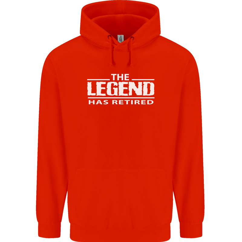 The Legend has Retired Retirement Funny Mens 80% Cotton Hoodie Bright Red