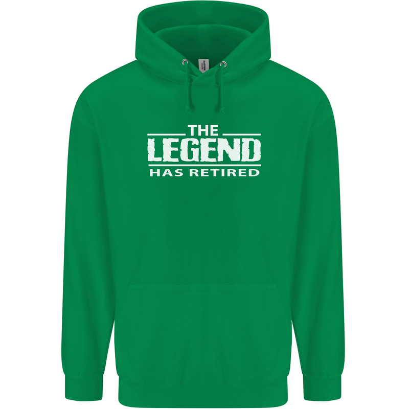 The Legend has Retired Retirement Funny Mens 80% Cotton Hoodie Irish Green