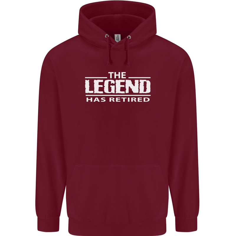 The Legend has Retired Retirement Funny Mens 80% Cotton Hoodie Maroon