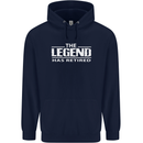 The Legend has Retired Retirement Funny Mens 80% Cotton Hoodie Navy Blue