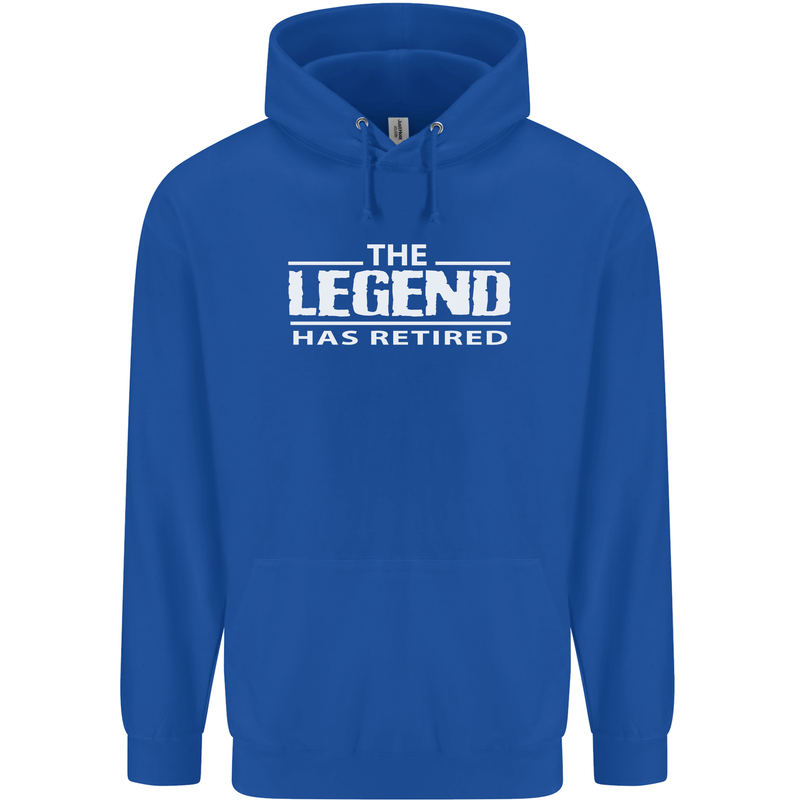 The Legend has Retired Retirement Funny Mens 80% Cotton Hoodie Royal Blue